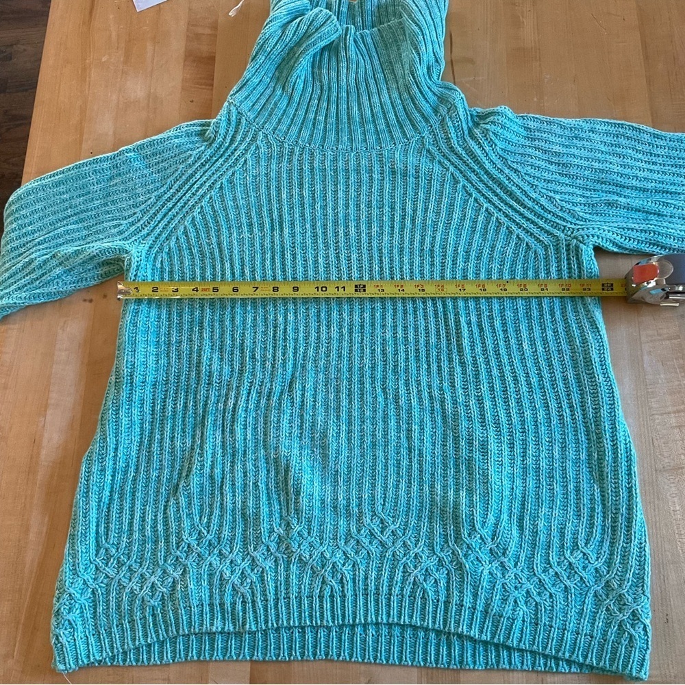 Coldwater Creek Plus Size 1X Green Cotton Blend Cowl Neck Tunic Sweater - Picture 12 of 16